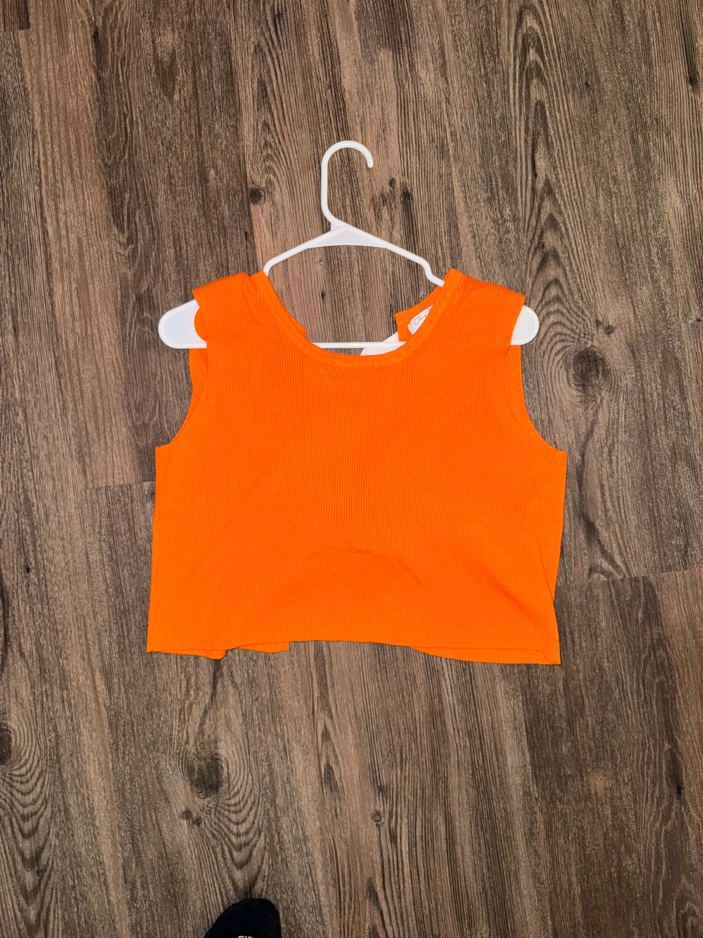 Ribbed Orange Tank with tie back